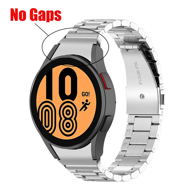 

Stainless Steel Strap for Samsung Galaxy Watch 4 44/40mm Bracelet for Galaxy Watch 4 Classic 42/46mm Metal Band Curved Adapter