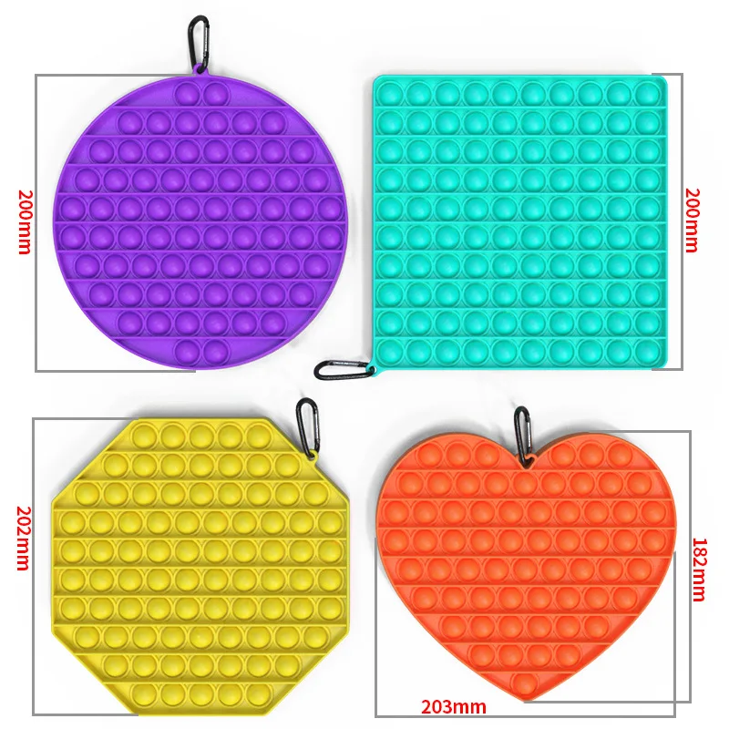 

Big Size Push Pop Bubble Fidget Toys Autism Needs Squishy Stress Reliever Toy Adult Kid Funny Anti-stress Pop Fidget Reliver Toy