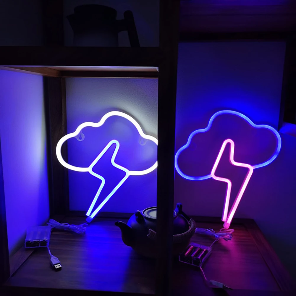 

Неоновый светодиодный подвесной светильник в виде облака с зарядкой от USB, ночсветильник для магазина, бара, атмосферы, аксессуары для украш...