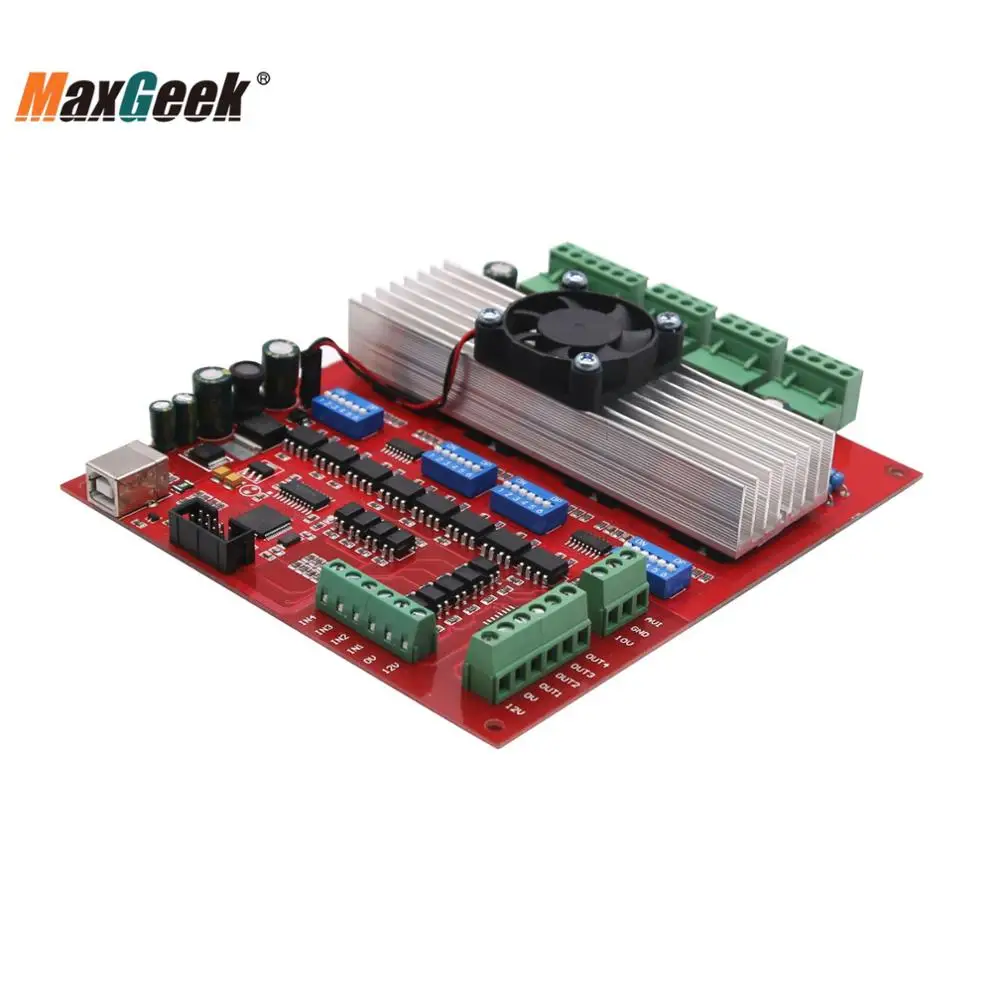 Maxgeek MACH3 CNC 4-осевой комплект (контроллер шагового двигателя TB6560 + 4 шт. Nema23 57