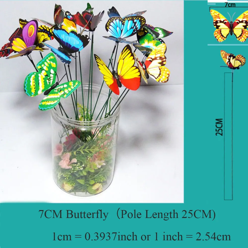 

1Pcs Simulation Butterflies Garden Yard Planter Colorful Whimsical Butterfly Stakes Decoracion Outdoor Decor Flower Decoration