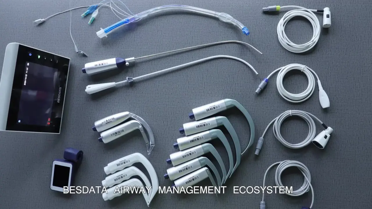 

Besdata Multi-function 7 Inch High Resolution laryngoscope set intubation stylet flexible video set
