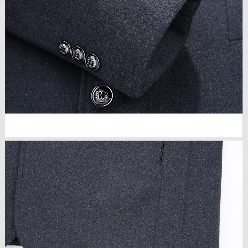 Мужское зимнее пальто с отложным воротником однотонное | Мужская одежда