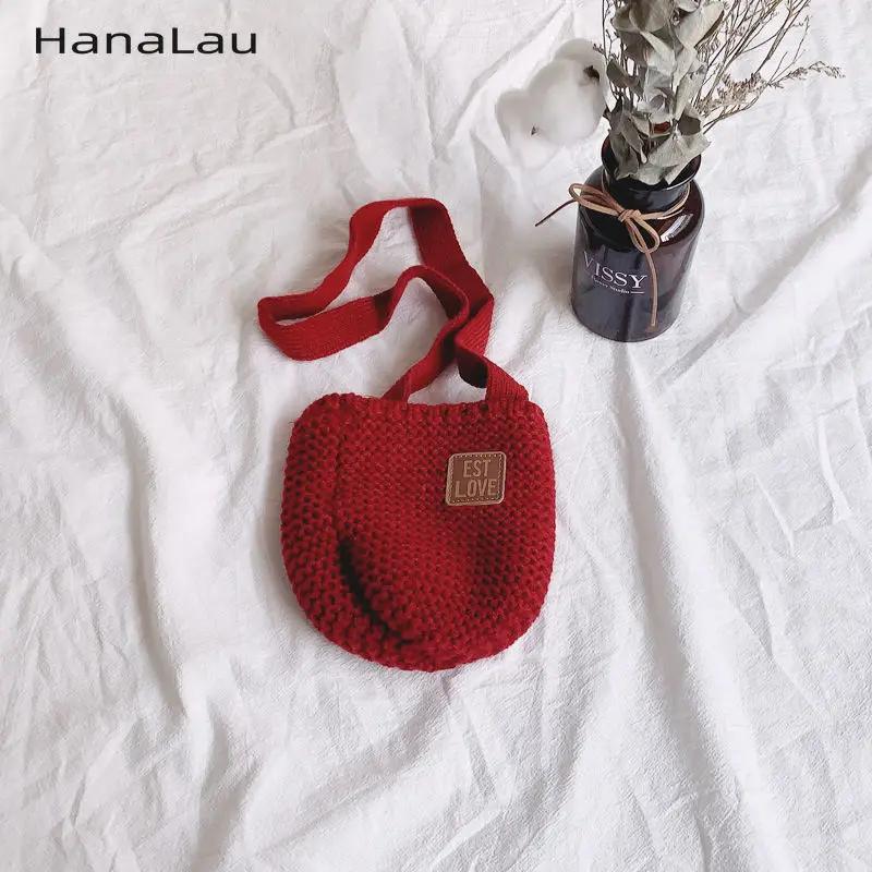 

Lovely Children's Mini Handbags Fashion Knitted Baby Girls Messenger Bag Accessories Coin Purse Boys Kids Winter Shoulder Bags