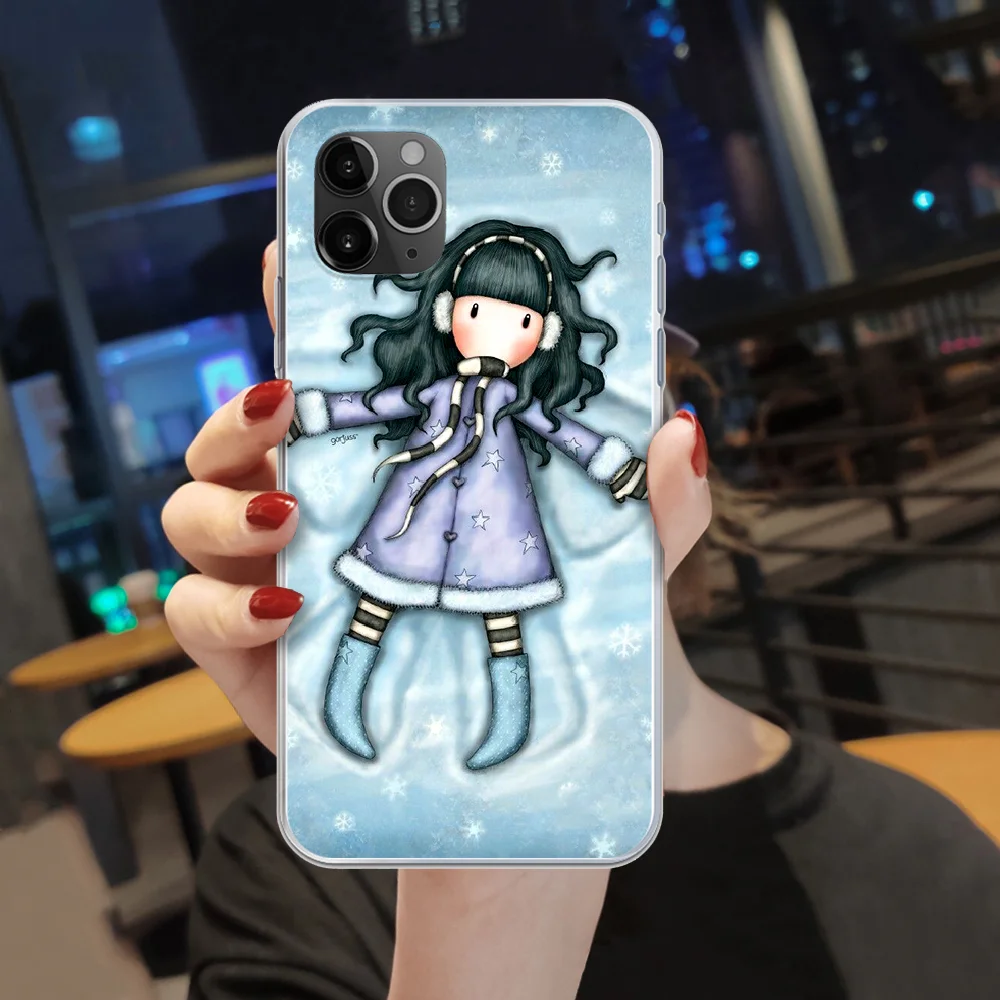 

Santoros cartoon Gorjuss cute Phone Case cover For iphone 5 5S 6 6S PLUS 7 8 12 mini X XR XS 11 PRO SE 2020 MAX transparent