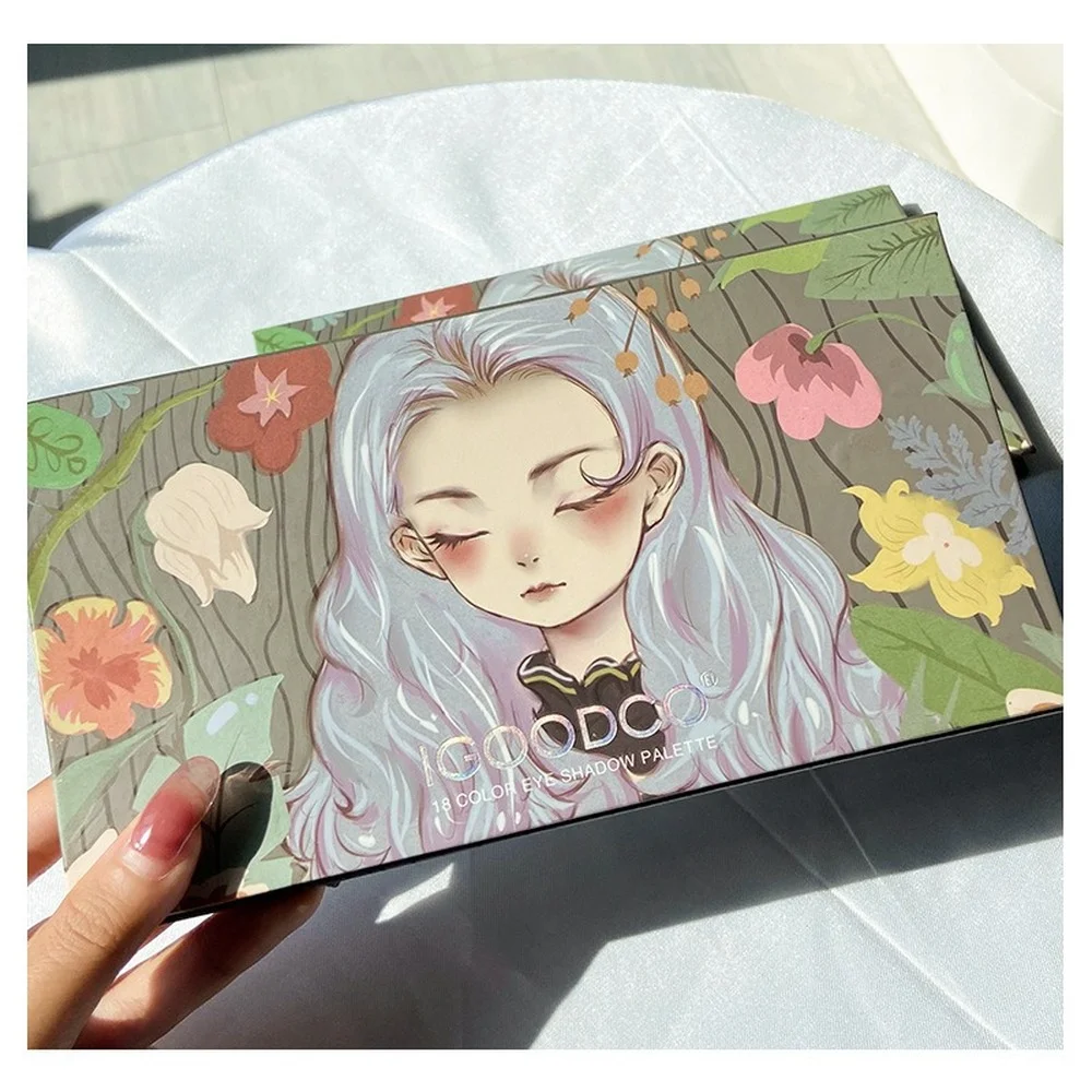 

New 18-color Girly Pattern Eyeshadow Palette with Fine Powder Pearly Matte Earthy Color Easy To Apply Makeup Beginner Eye Makeup