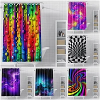 Psychedelic Shower Curtain Landscape Bathroom Curtain Printed Trippy Polyester Fabric Waterproof Bath Curtain the bathroom