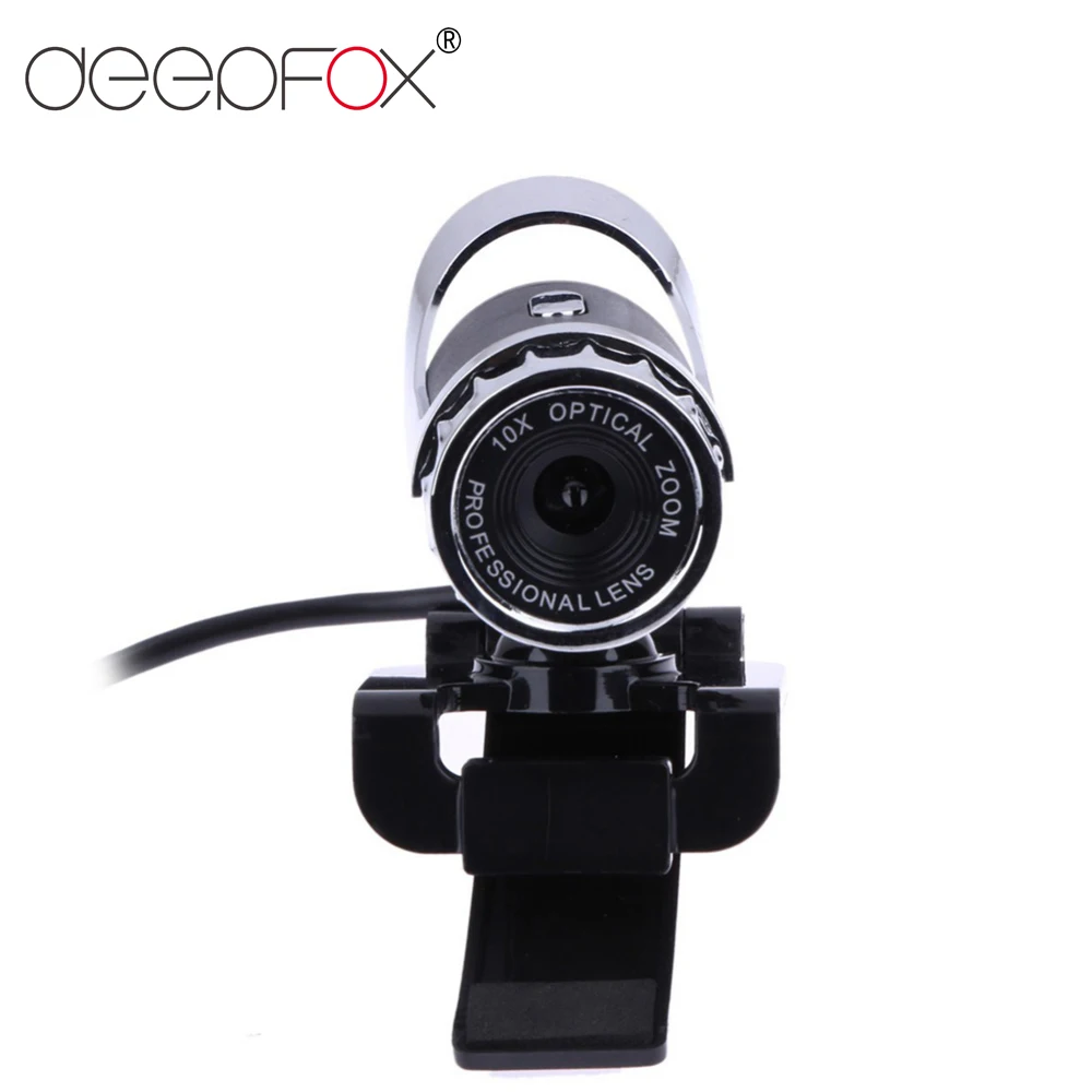 Веб камера DeepFox 12 мегапиксельная высокой четкости веб 360 градусов USB микрофон клип