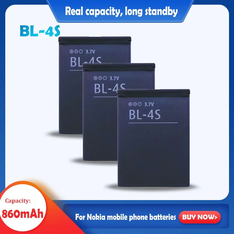 BL-4S BL 4S 3 7 V 860mAh литиевая батарея для Nokia 7610C 7610S 3600S X3-02 6202C 6208C 2680S телефонные