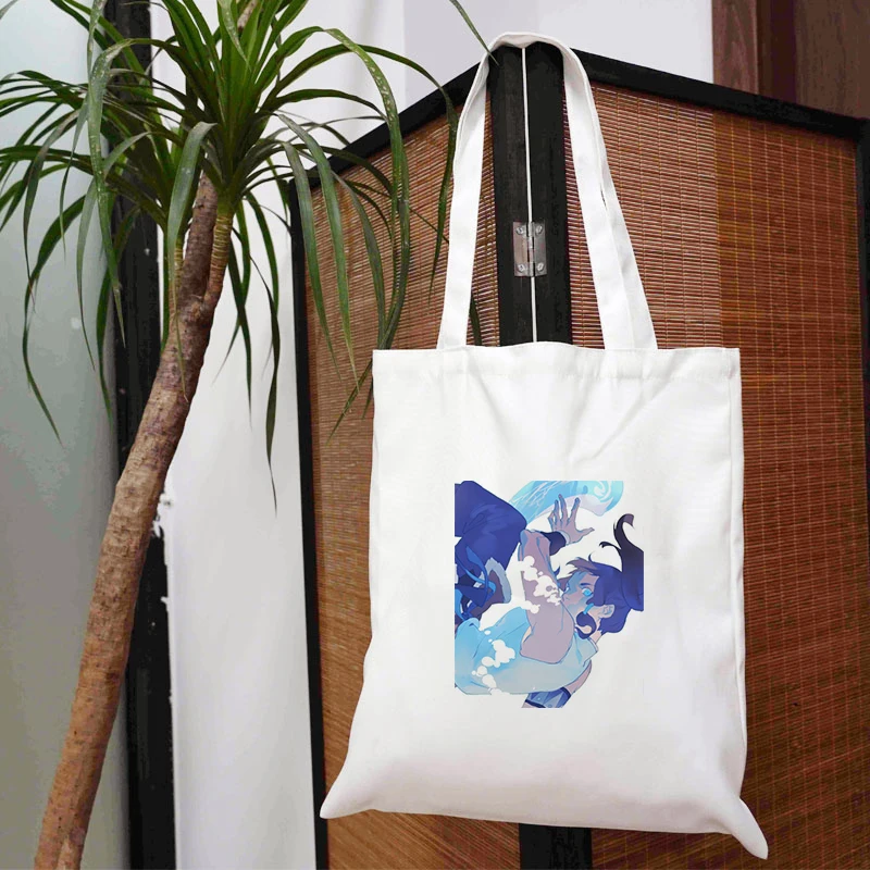 

The Last Airbender Canvas Tote Bag Shopper Cloth Beach Anime Printed Shoper Bags Shoulder Women's 2021 Designer Handbags Woman