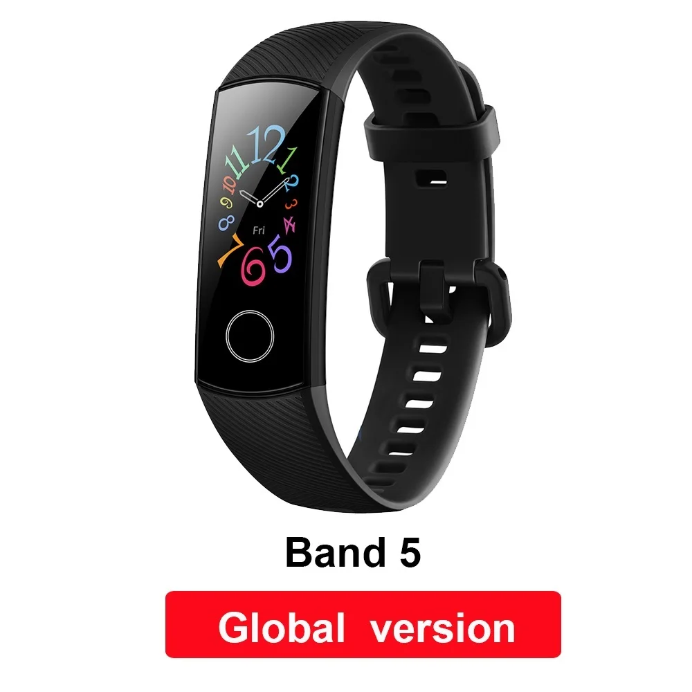 black GL band5 Huawei Honor Band 4 Band 5 умный Браслет Globle Версия 50m водонепроницаемый фитнес-трекер монитор сердечного ритма во время сна Smart Wirstband - Цвет: black GL band5