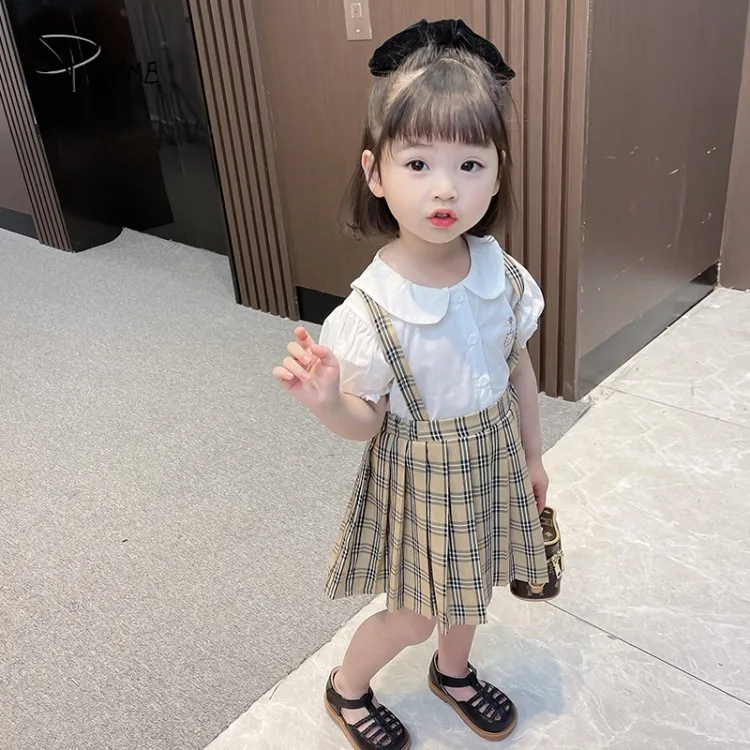 

Children's Clothing Girls' Dress Children's Rabbit Embroidered Pleated Skirt 2021 Summer New Baby Girls' Summer Style