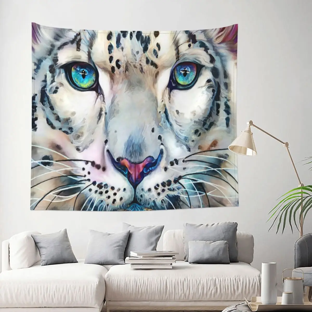 

Snow Leopard Tapestry Tiger Animal Wildlife Cat Decoration Wall Room Home Decor Hanging Living room Kawaii Aesthetic Pattern