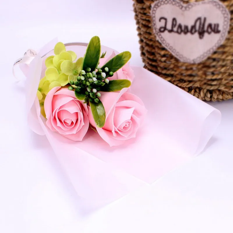 Ароматизированное банное мыло 3 шт./компл. с красной розовой розой лепестки