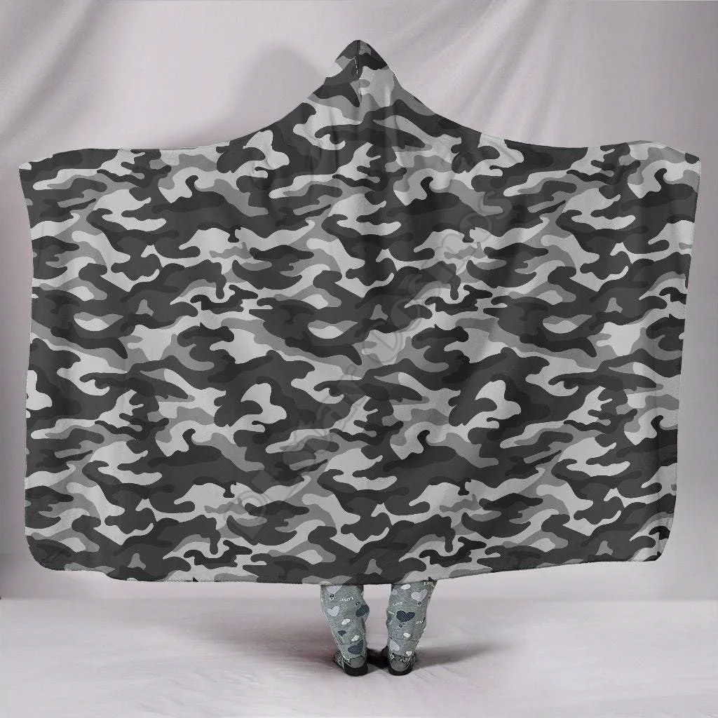 

Grey Camoufl Age 3D Printed Wearable Blanket Adults For Kids Various Types Hooded Blanket Fleece blanket 01