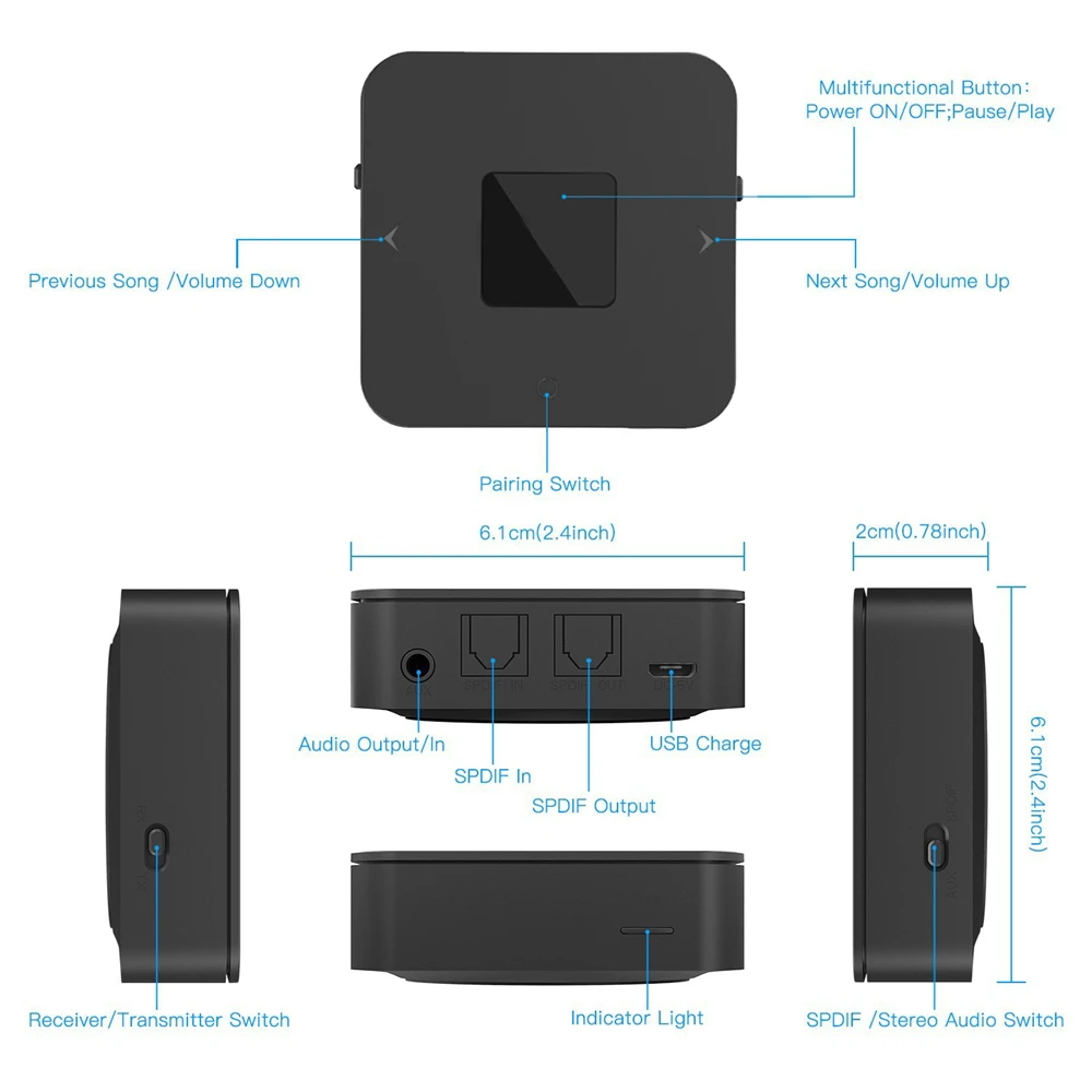 Bluetooth 5 0 Aptx-HD Aptx-ll Aux 3 мм | Электроника