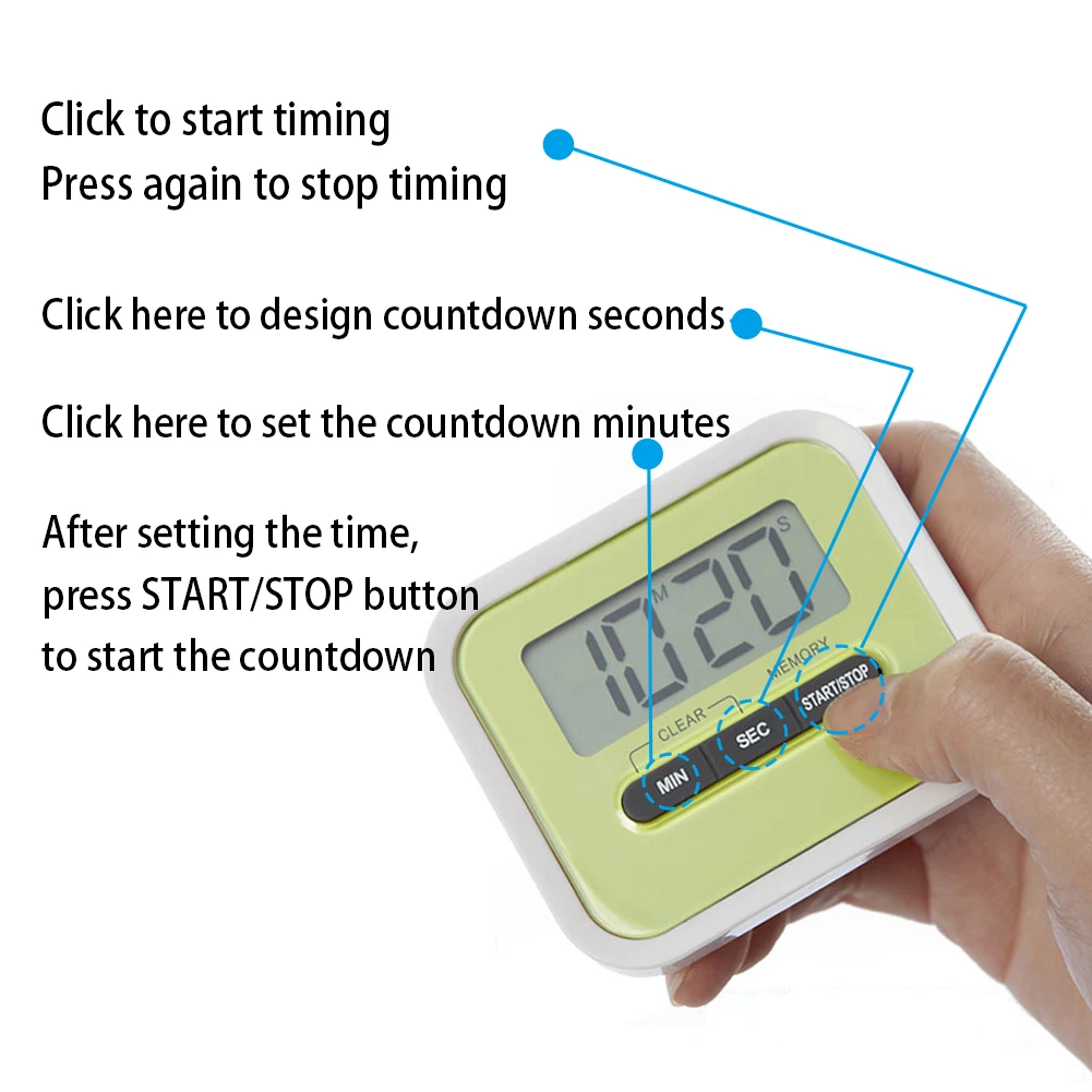 Цифровой кухонный таймер студенческий лабораторный будильник с напоминанием о