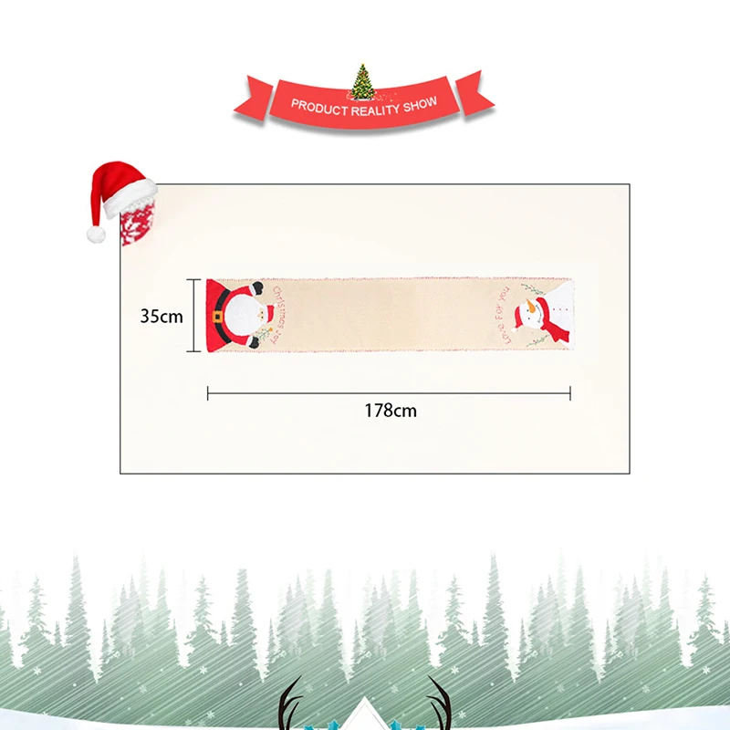 

Christmas Decoration Tablecloth Home Dining Table Linen Table Runner Western Restaurant Hotel Table Mat Kitchen Decoration
