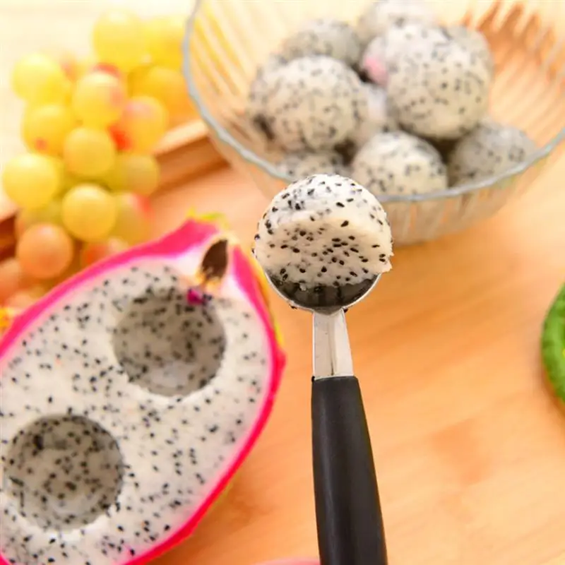 

3pcs Double-End Multi Function Fruit Spoon Stainless Steel Melon Baller Carving Tool Ice Cream Scoop Spoon Fruit Vegetable Tools