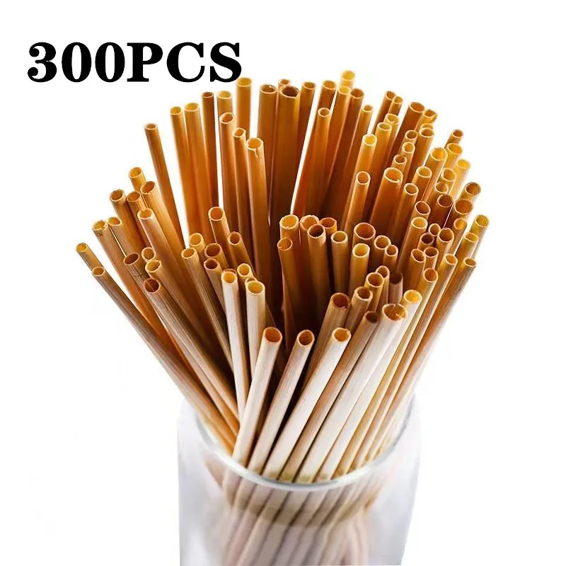 

300 шт., 100% биоразлагаемые соломинки из натуральной пшеничной соломинки