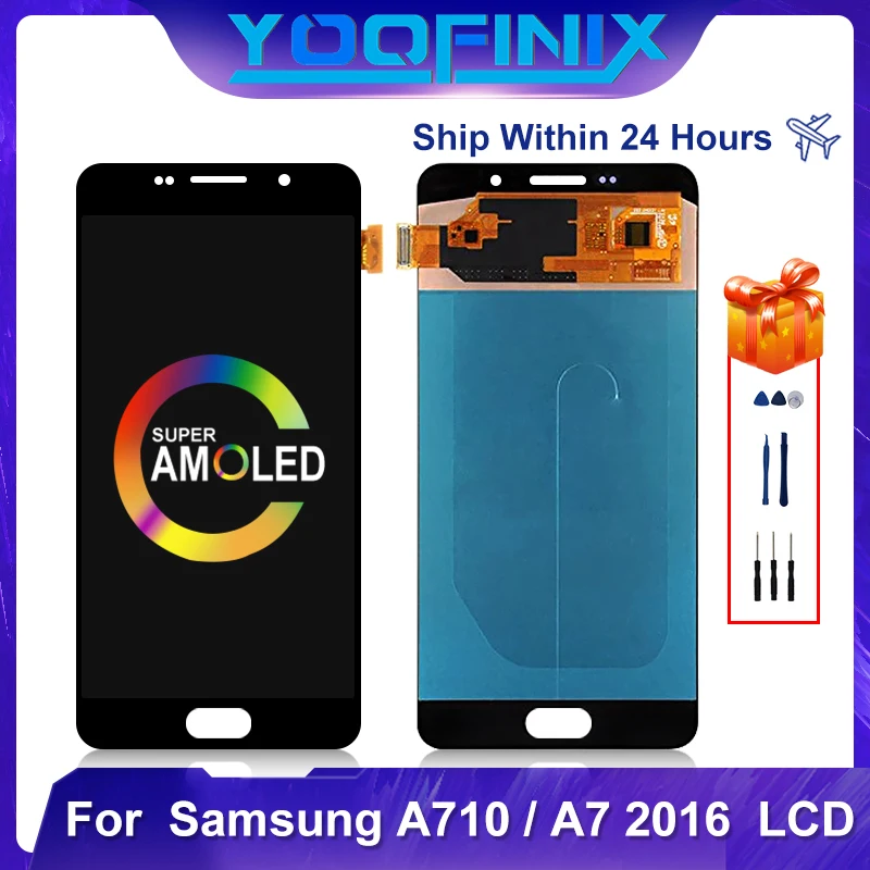 ЖК-дисплей 5 дюйма Super AMOLED для Samsung Galaxy A710 A710F A710M A710FD | Мобильные телефоны и