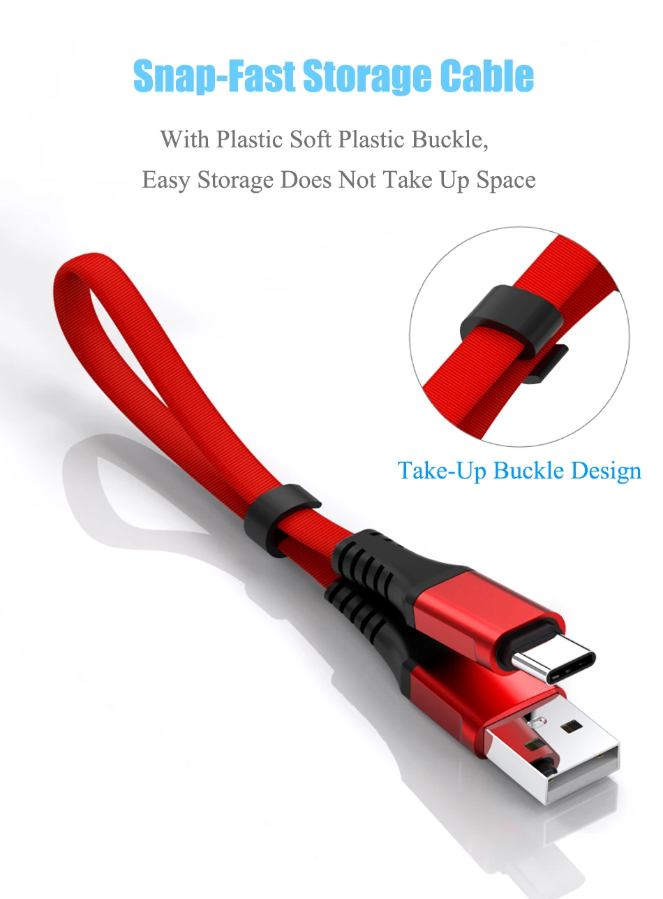 30 см USB кабель 2.4A Быстрая зарядка Micro USB/type C кабель для зарядного устройства для iphone samsung S8 S9 Redmi Note 4 USB-C данных короткий шнур