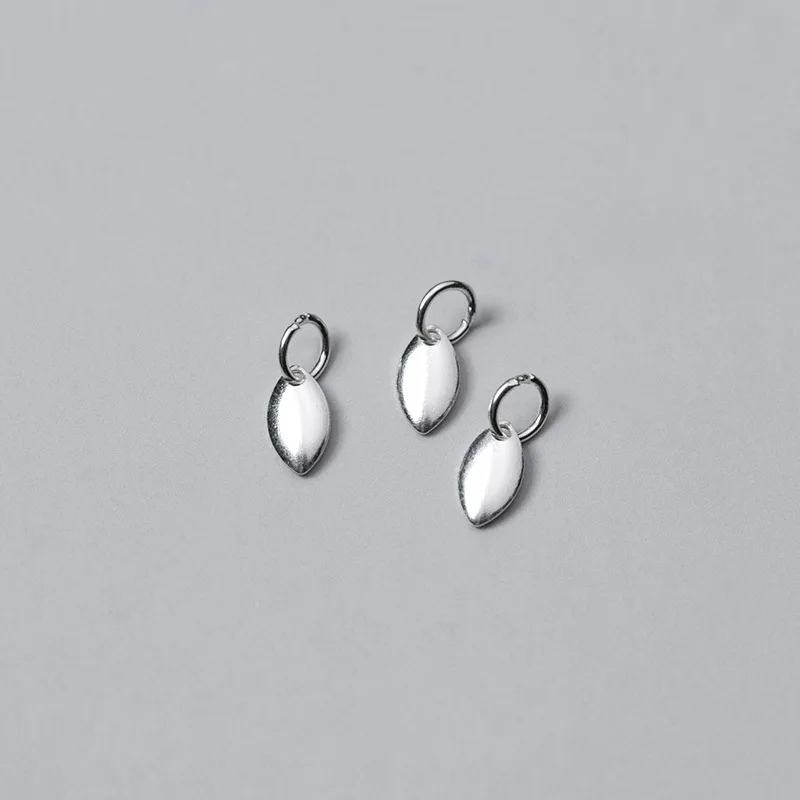 MEETSOFT 5pcs/lot 925 Sterling Silver Geometric Oval Charms Special of DIY Necklace Accessory chic Jewelry Making Findings | Украшения и