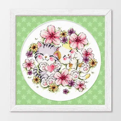 

TT T Soda-so3246 Цветочная кошка Точная печать наборы для вышивки крестиком высшее качество Милая Горячая Распродажа Набор для вышивки крестиком