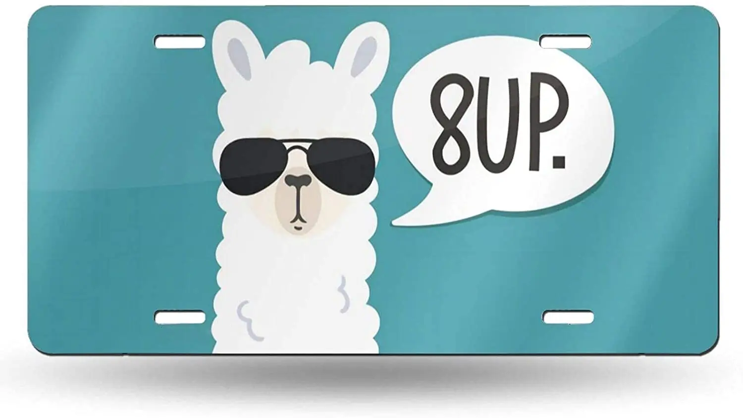

Funny Llama Cute Alpaca with Black Glasses with Lettering 8 Up License Plate,car Decor Personalise Tag,Novelty Car Front License