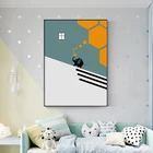 Nordic Минималистский живопись на холсте, мультфильмы Плакаты и принт домашний декор настенные картины для Гостиная Спальня детской комнаты проход