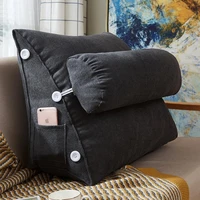 comfort velvet wedge bed reading pillow large big sofa bedside bed lumbar support cushion backrest back rest pain relief