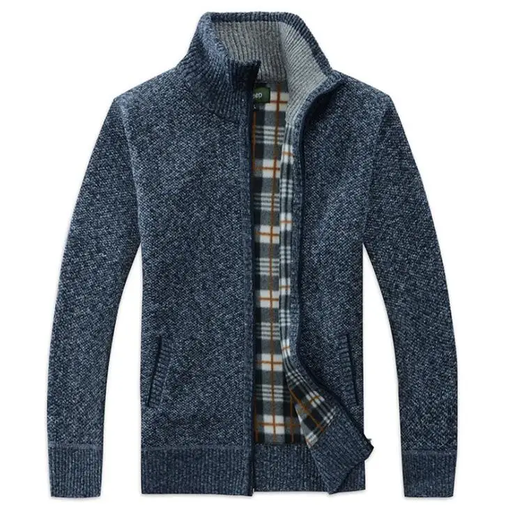 

Winter Jacket Men jaqueta masculina Warm Cashmere Casual Wool Zipper Fleece Jacket Men Coat Knitwear
