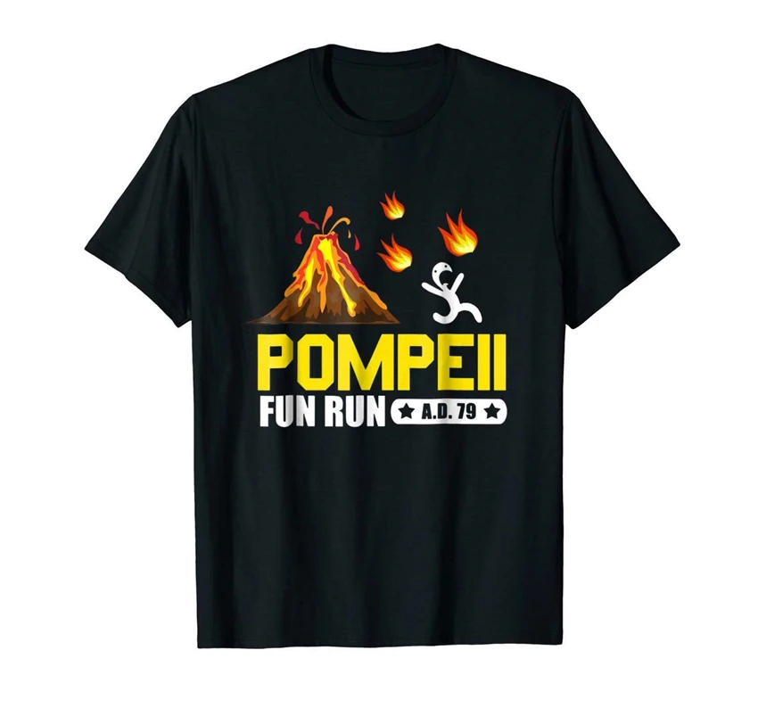Pompeii Fun Run забавная черная футболка conудобная футболка|Мужские футболки| |
