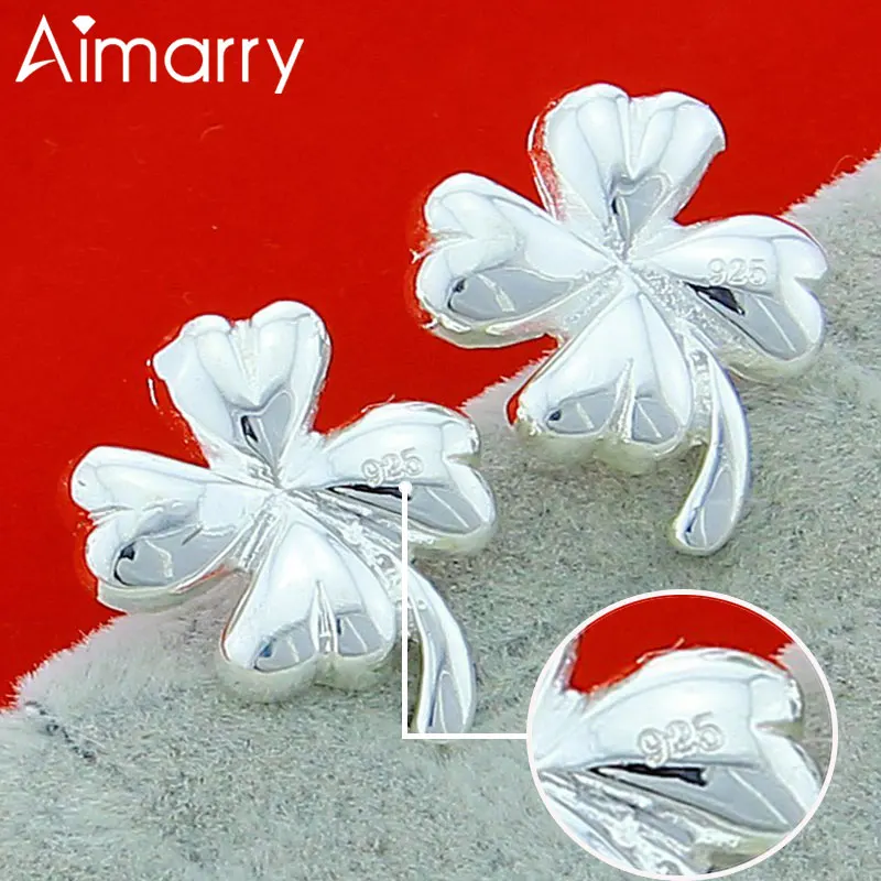 

Aimarry 925 Sterling Silver Four Leaf Clover High Quality Earrings For Women Party Engagement Gifts Wedding Fashion Jewelry