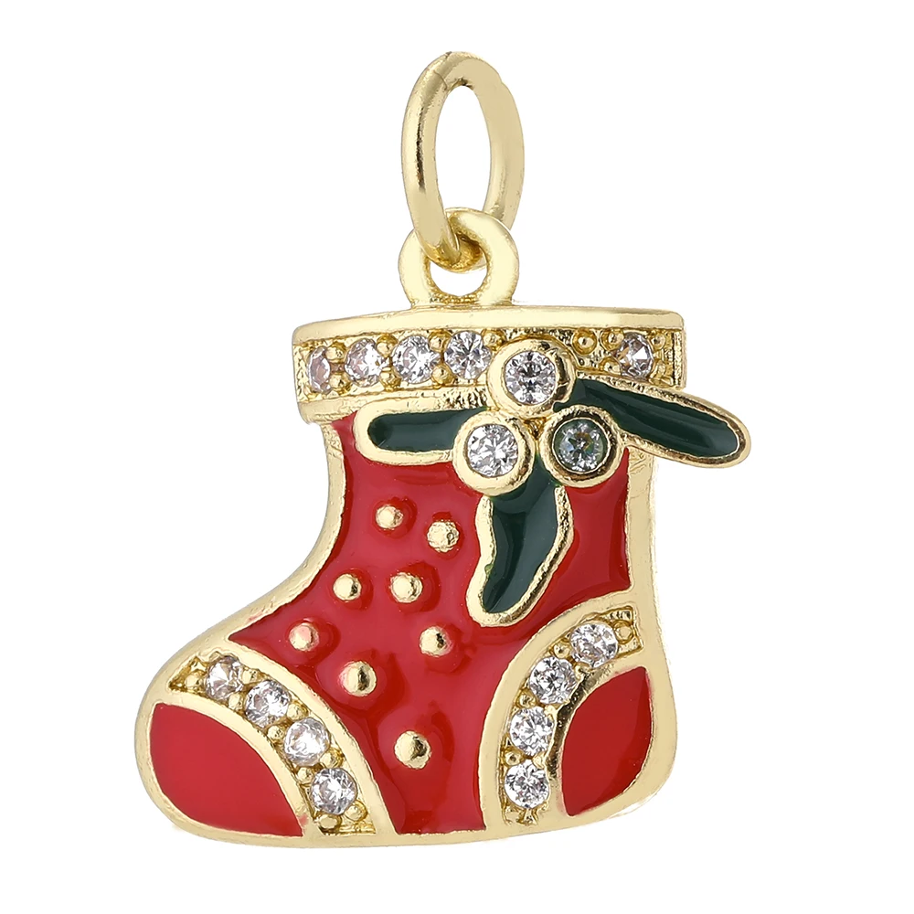

Chrismas Tree Stocking Deer Festival Diy Pendant Necklace Charms Cute Earrings Designer Charms Jewelry Making Gold Resin Dangle