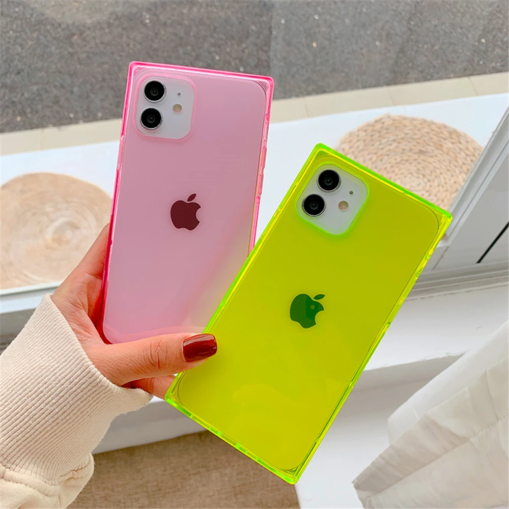 

Square Clear Silicone Case for iPhone 12 11 XR 6 6s 7 8 Plus Protective Cushion Soft Shockproof Case for iPhone 12 11 Pro Xs Max