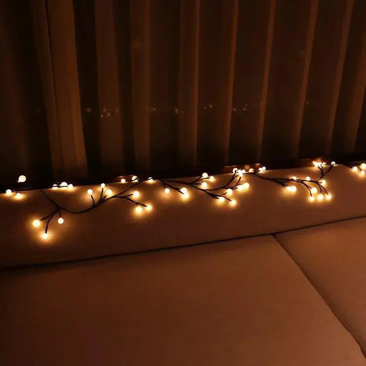 Новый 100 светодиодов ротанга форма большой небольшой шарик гирлянды для