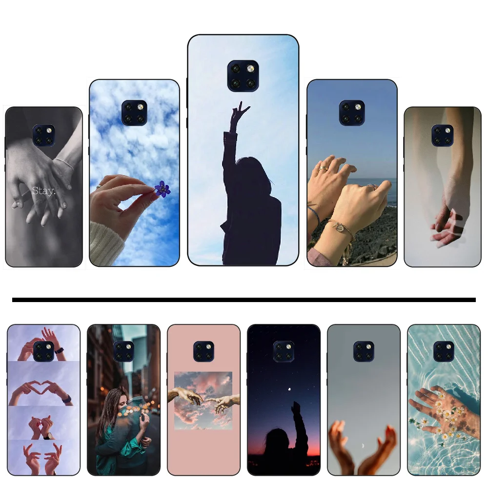 Art Finger Cover Black Soft Shell Phone Case For Huawei Mate 9 10 20 Pro lite 20x nova 3e P10 plus P20 Honor10 | Мобильные телефоны