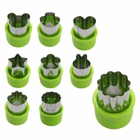 9pcs mini cookie cutters pie crust vegetable fruit cutter baking set tools accessories with bear stars rabbits mushrooms strawbe
