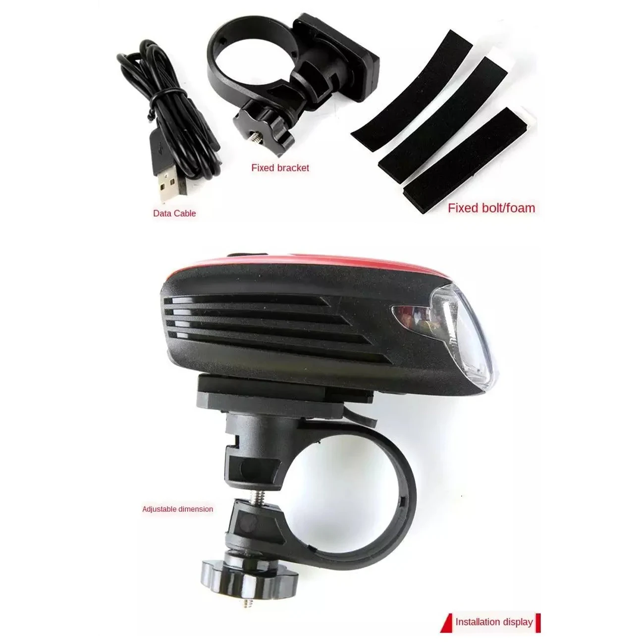 

Bike Front Safety Light USB Rechargeable Bicycle LED Flashlight Headlight MTB Bicycle Cycling Lamp Handlebar Front Light