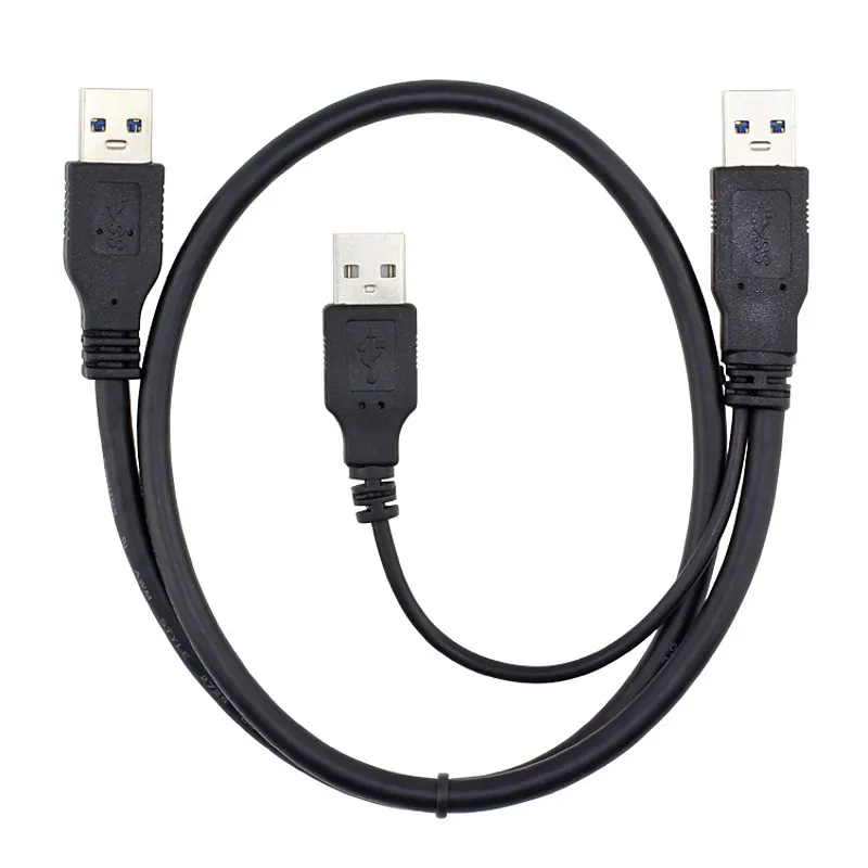 

Super speed USB 3.0 power Y cable 2 USB3.0 Male to USB Male for external Hard Disk 60CM