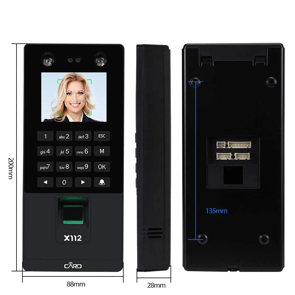 2.8 inch TCP/IP USB Biometric Facial Door Access Control System Fingerprint Face Time Attendance Machine RFID Keypad Reader |