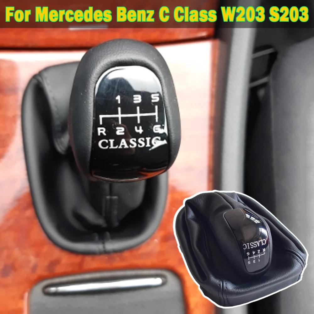 

Gearshift Lever Knob Stick Gaitor Boot Cover For Mercedes-Benz C-Class 2000-2007 W203 C 240/C 320/C 270 CDI 5/6 Speed