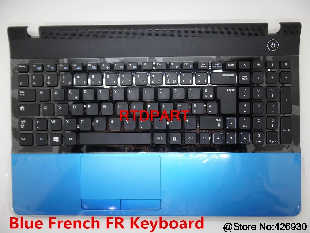 Подставка для ноутбука и клавиатура для samsung NP300E5A 300E5A тачпад Франция FR английский США Великобритания италия IT Испания SP тачпад - Цвет: France FR blue