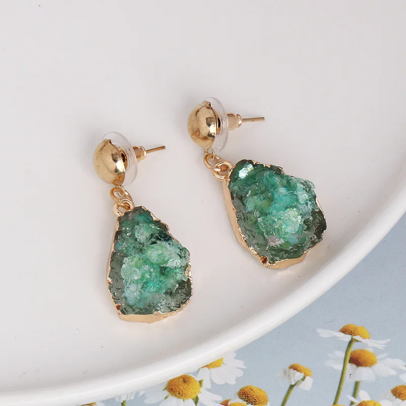 Винтажные ретро серьги из акрила с кристаллами и геометрическими камнями различных ярких цветов для женщин.