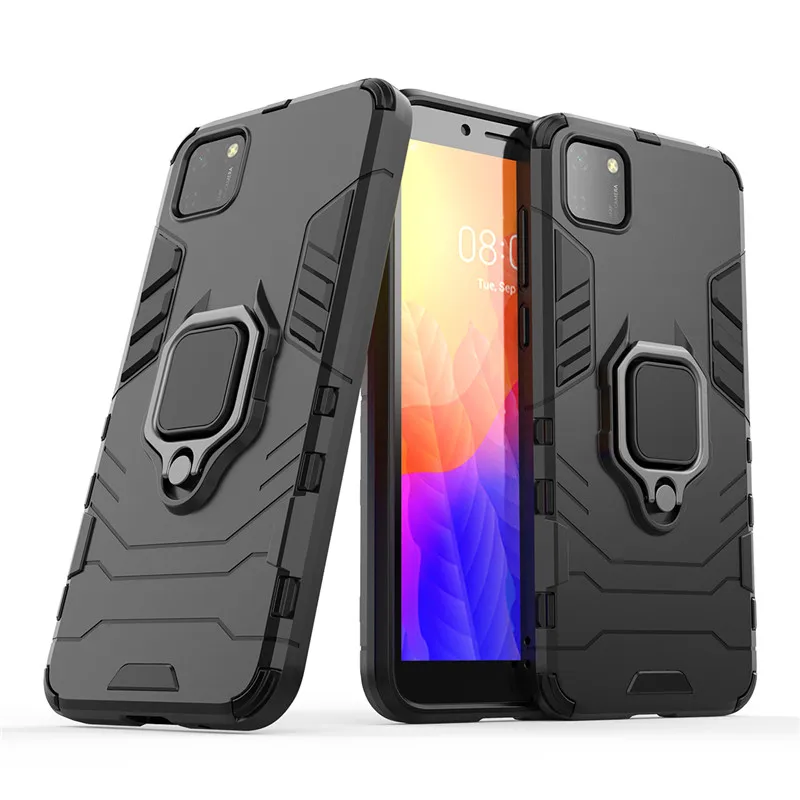 

Shockproof Bumper For Huawei Y5p Case For Huawei Y5p Y6p Y7p Y8p Y9s Y6s Soft Silicon Armor Hard PC Stand Protective Phone Cover