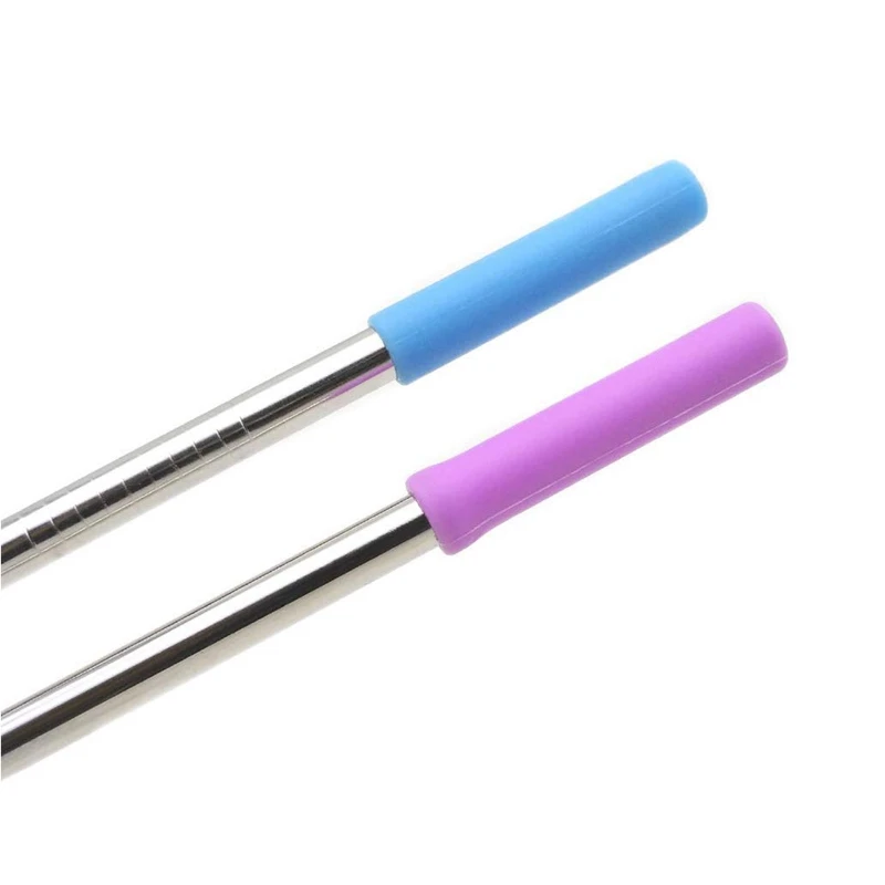 6 мм Пищевая силиконовая соломенная насадка мягкая многоразовая 304 металлическая