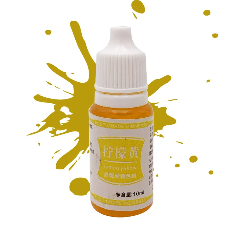 Lemon Yellow 10 мл пищевой краситель Макарон/мороженое съедобный пигмент для кекса, торта, помадки, пищевые красители, инструмент для выпечки кондитерских изделий, безопасный - Цвет: Lemon Yellow