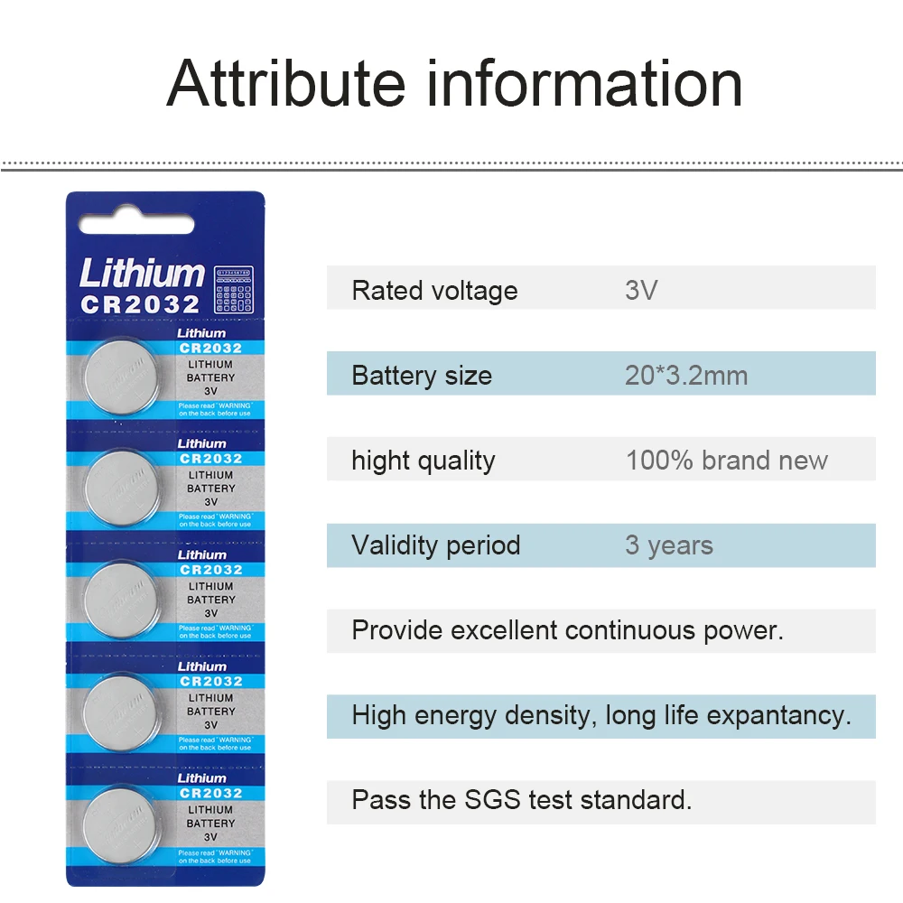

15Pcs NEW PACKAGE YCDC CR2032 3V Lithium Button Batteries DL2032 ECR2032 BR2032 Coin Cell Electronic Remote CR 2032 Battery