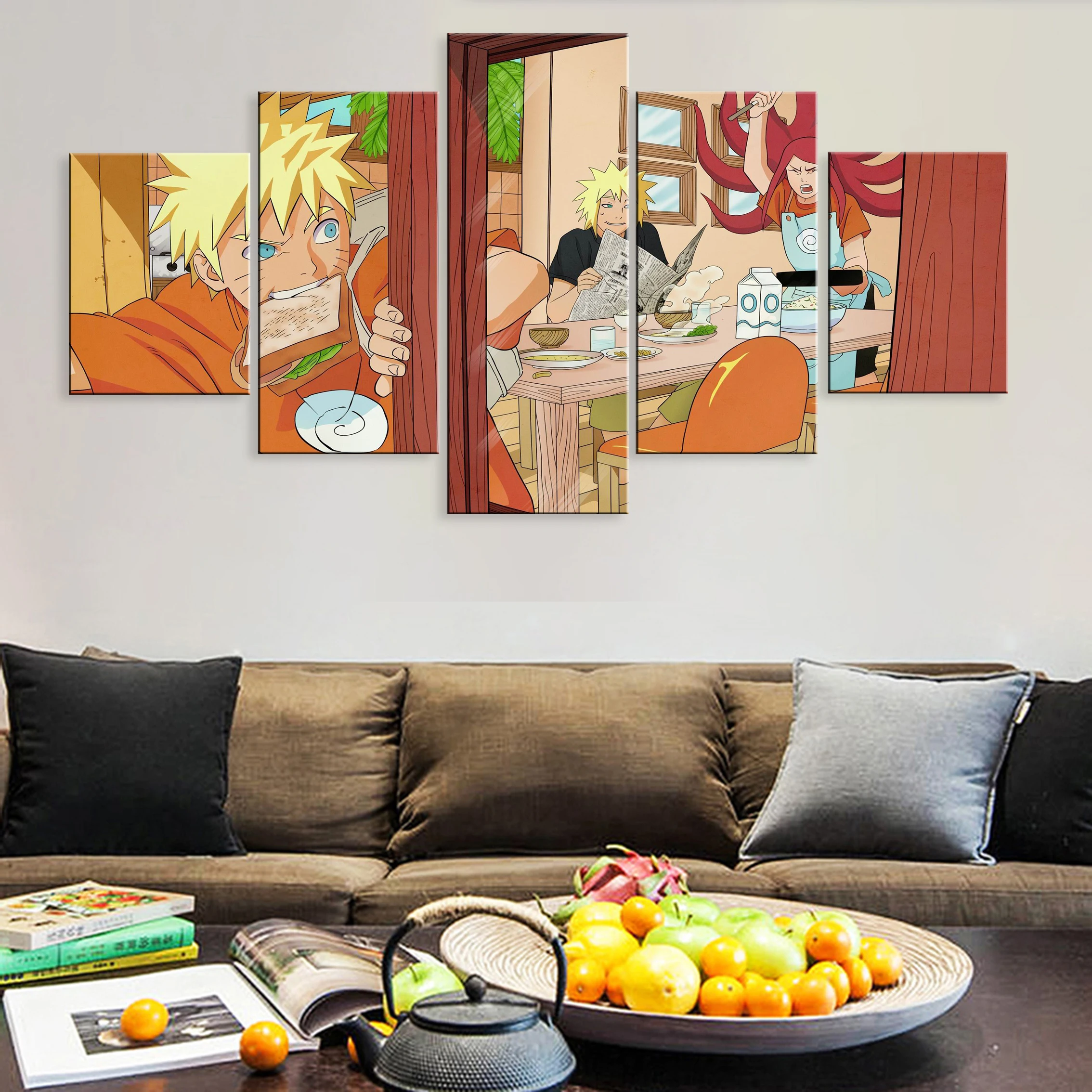 

Hd Decoration Pictures 5 Pieces Artwork Modular Poster Painting Canvas Room Home Decor Framework Anime NARUTO